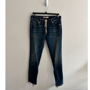 Christopher Kane Straight Leg Jean Large Zipper Hardware Size 24